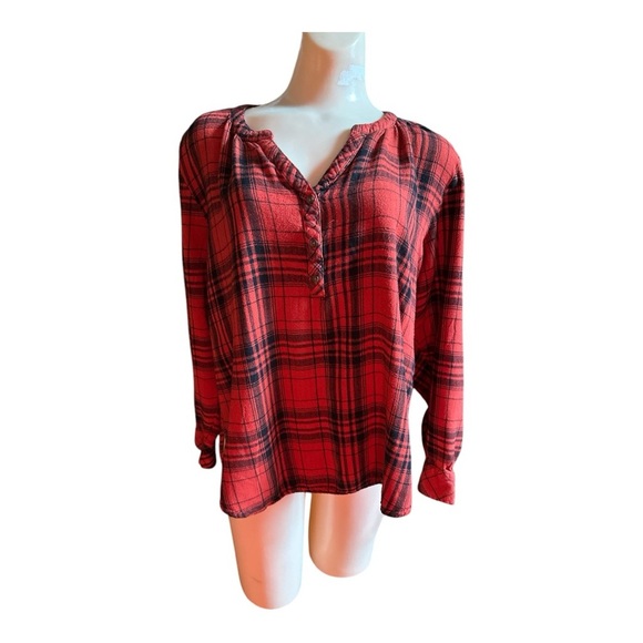 Universal Thread Tops - Universal Thread Red Plaid Women's Top, Soft Flannel, XL